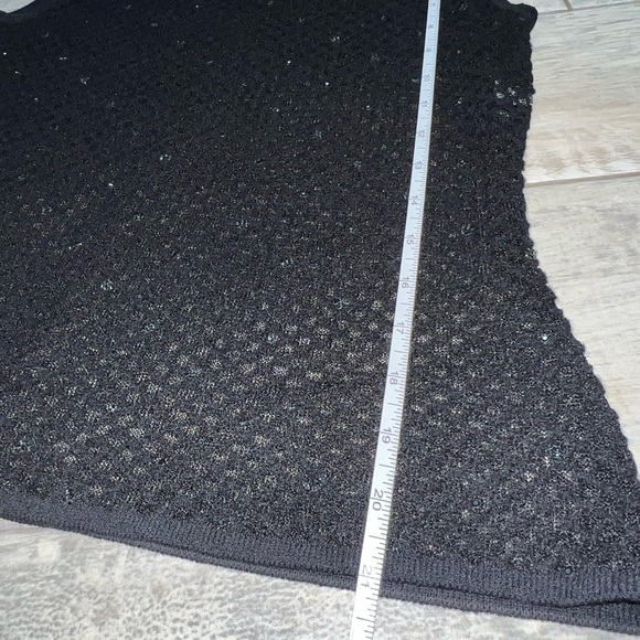 St. John mesh sleeveless top. Black with rhinestone accents. Size S. - Picture 8 of 11